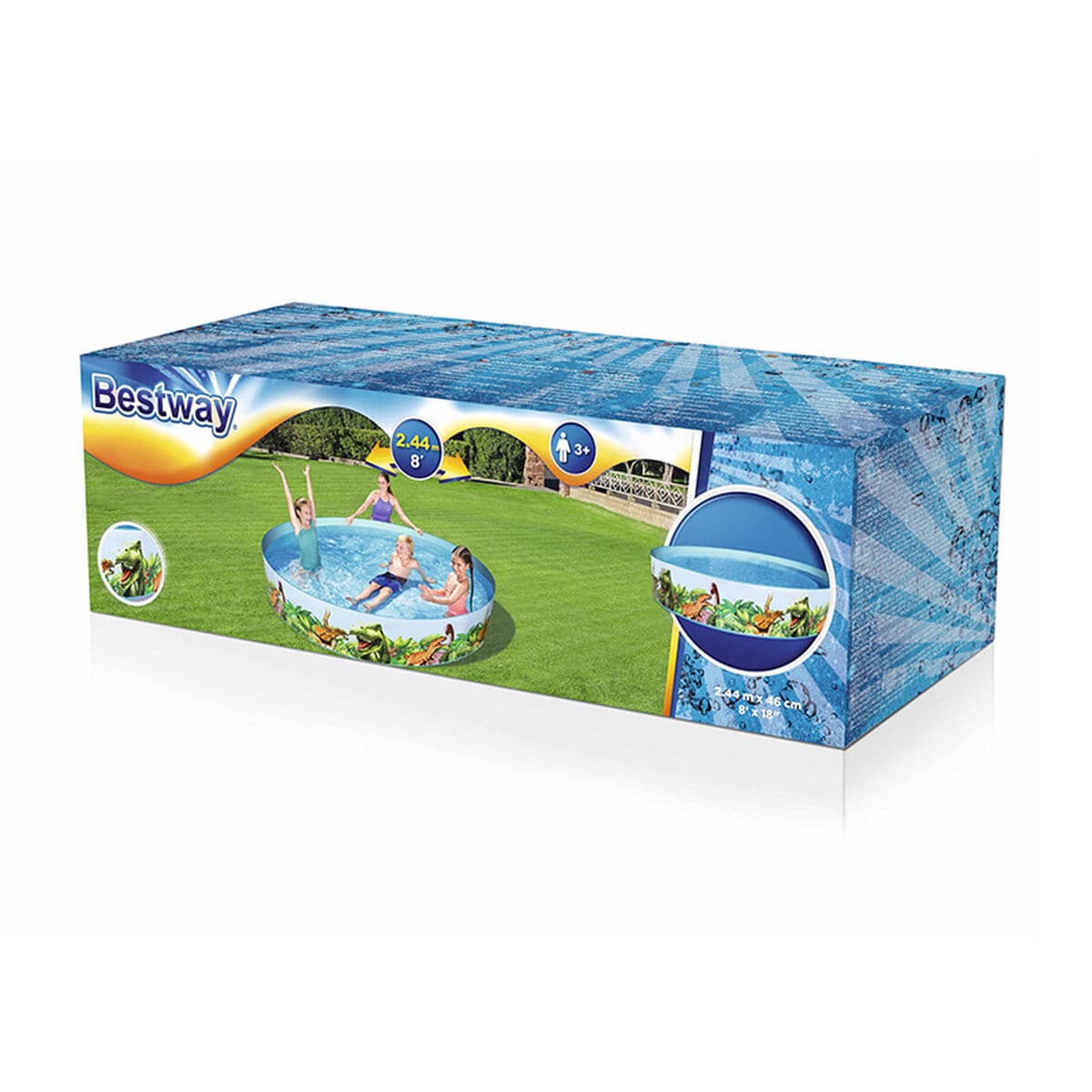 Bestway Styv Barn Pool PVC Dinosaurier 244x46 cm +3 År Trädgård 55001 - Image 2