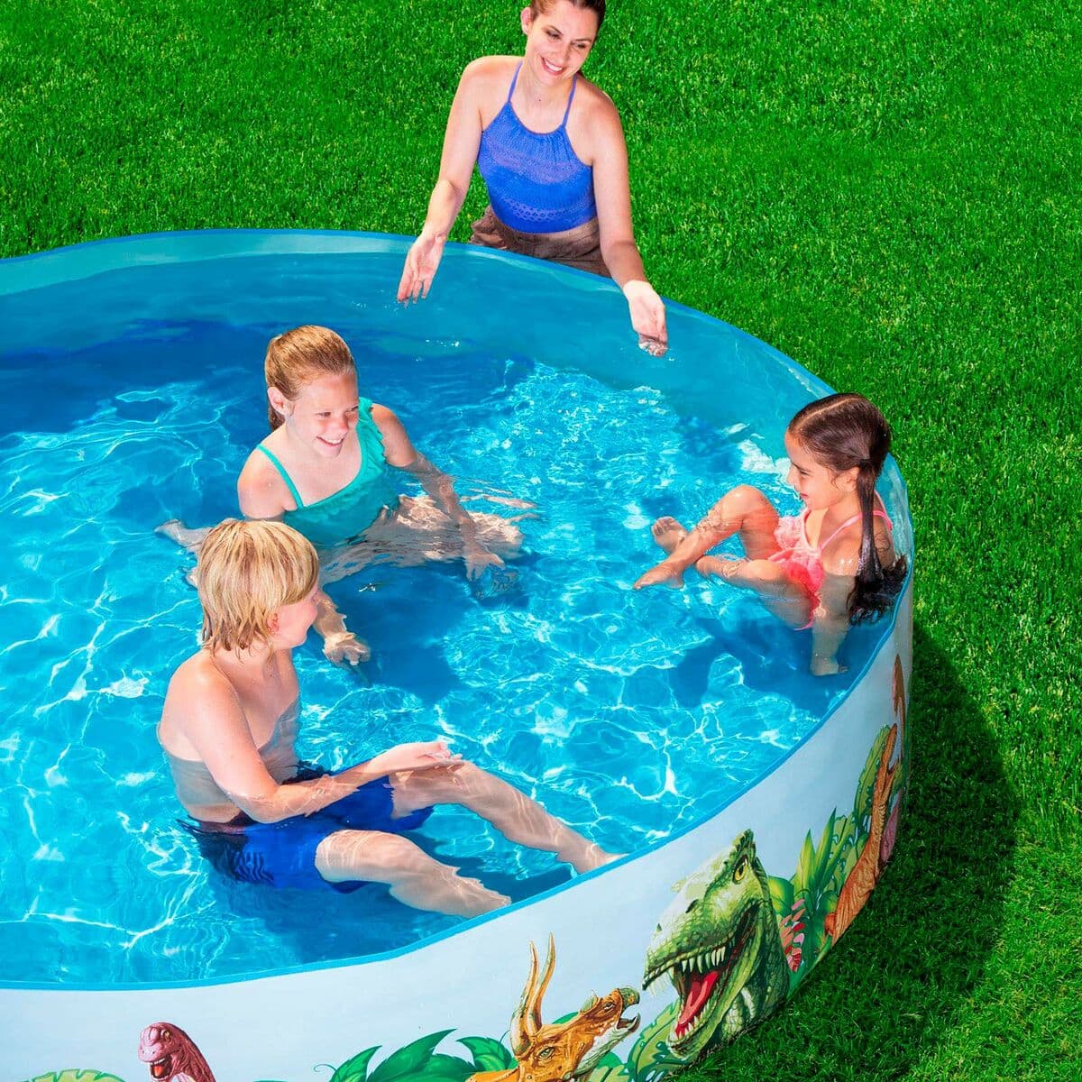 Bestway Styv Barn Pool PVC Dinosaurier 244x46 cm +3 År Trädgård 55001 - Image 11