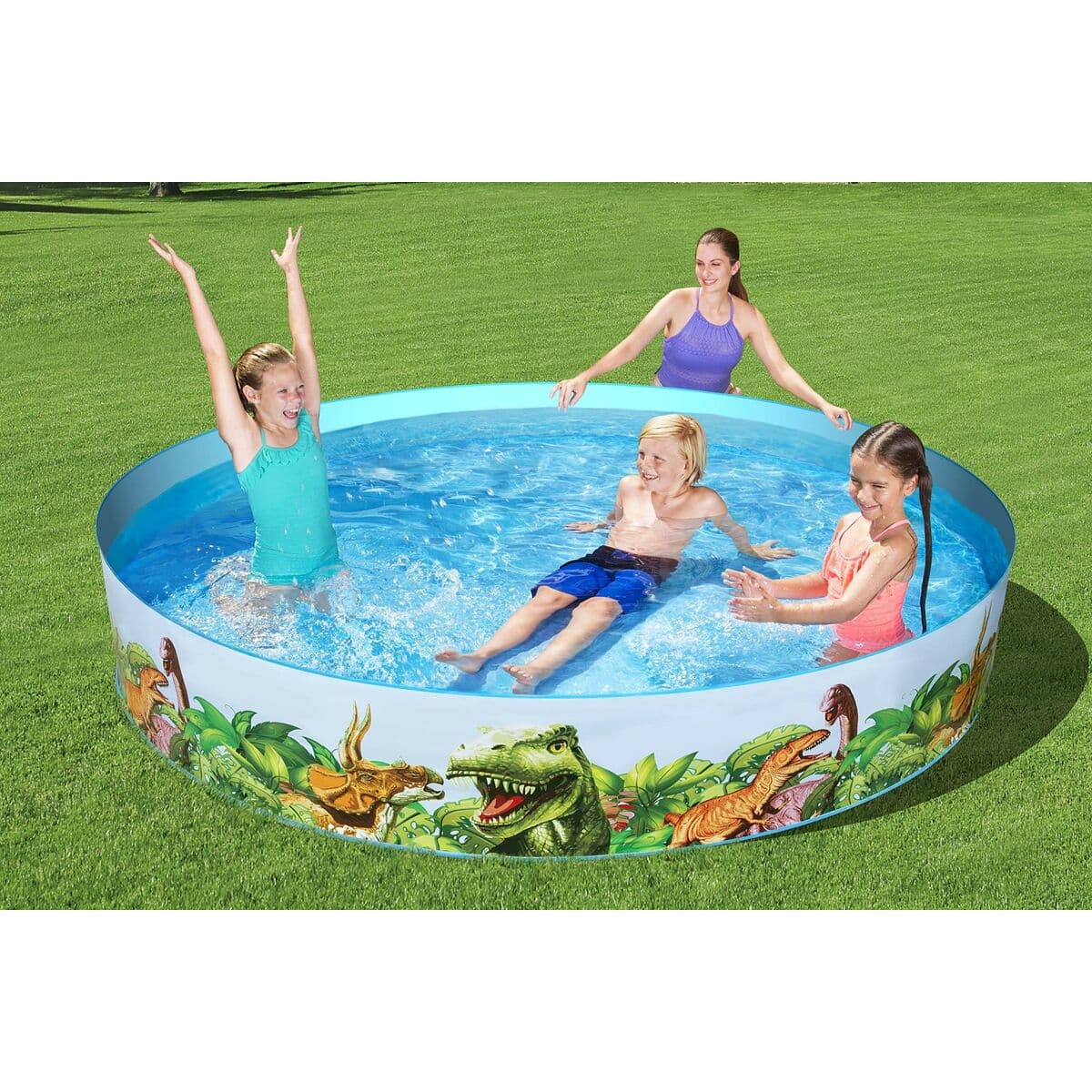 Bestway Styv Barn Pool PVC Dinosaurier 244x46 cm +3 År Trädgård 55001 - Image 21