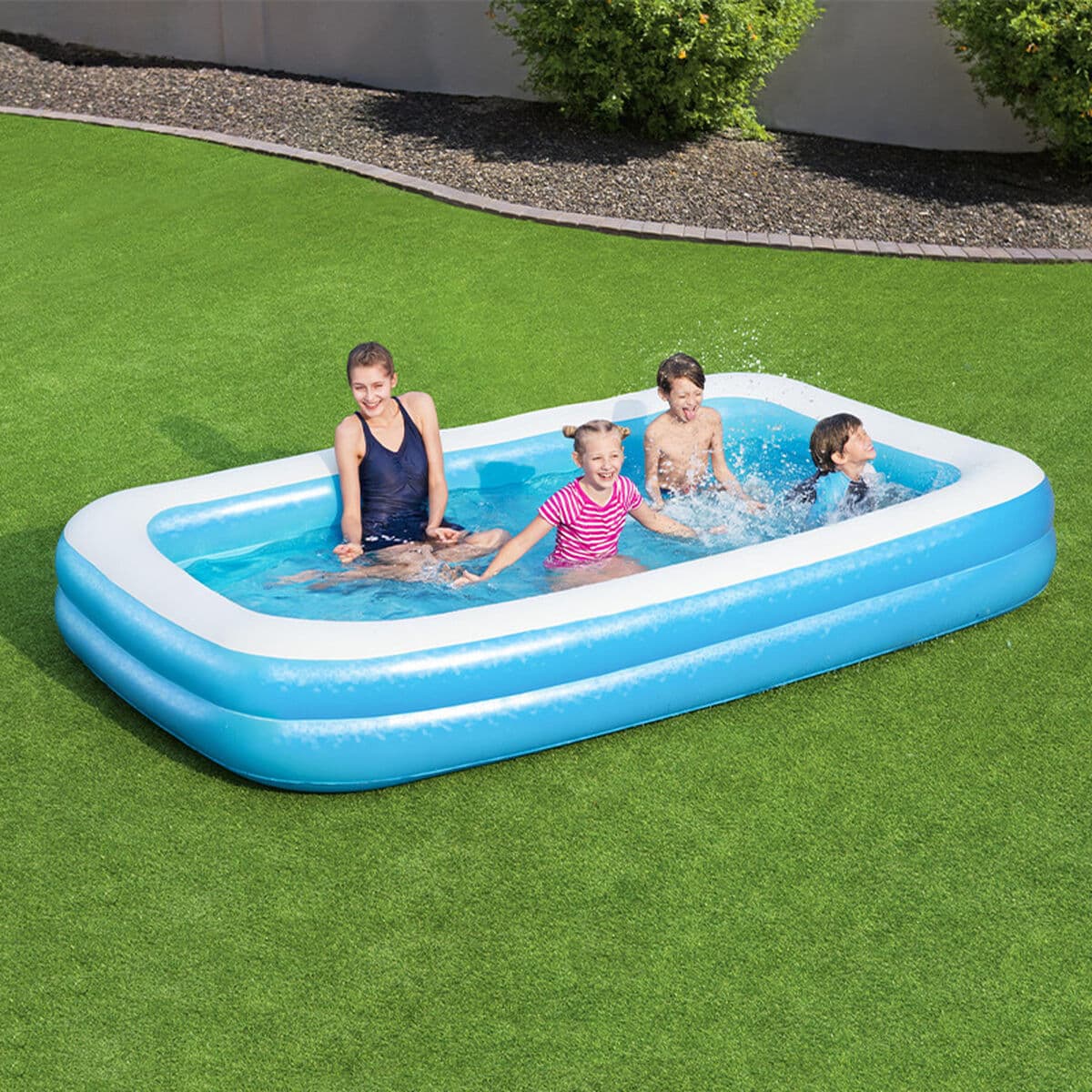 Bestway Aufblasbarer Pool 2 Kammern Rechteckig 305x183x46 cm +3 Jahre Garten 54150 - Image 3