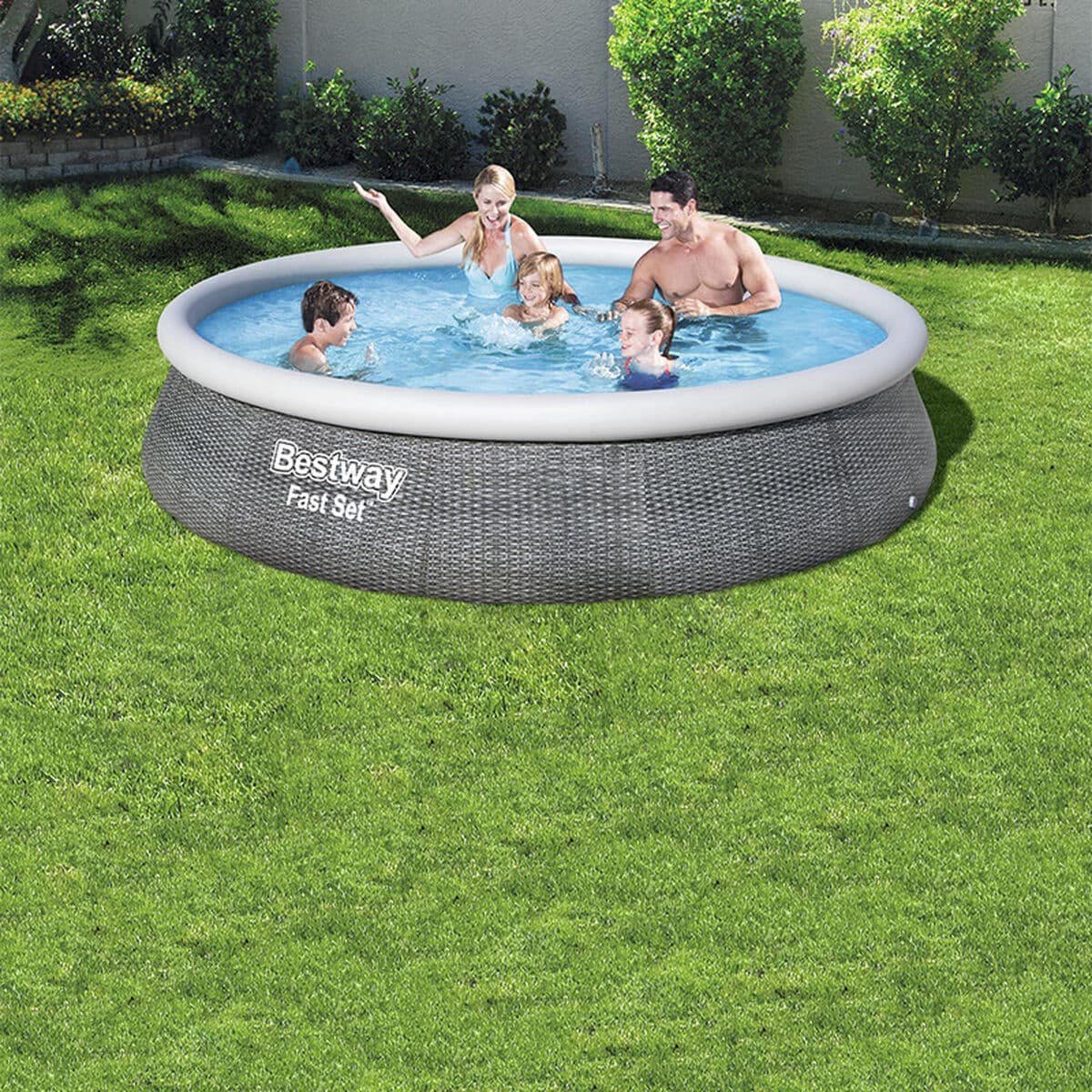Bestway Piscina Hinchable Adulto Aro Ratan con Depurador 396x84 cm Jardin 57376 - Image 6