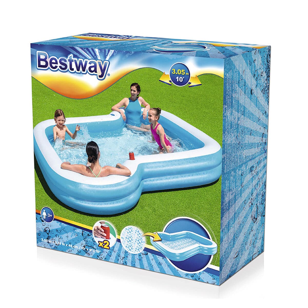 Dječiji bazen na napuhavanje Bestway Pisana 305 x 274 x 46 cm - Image 2