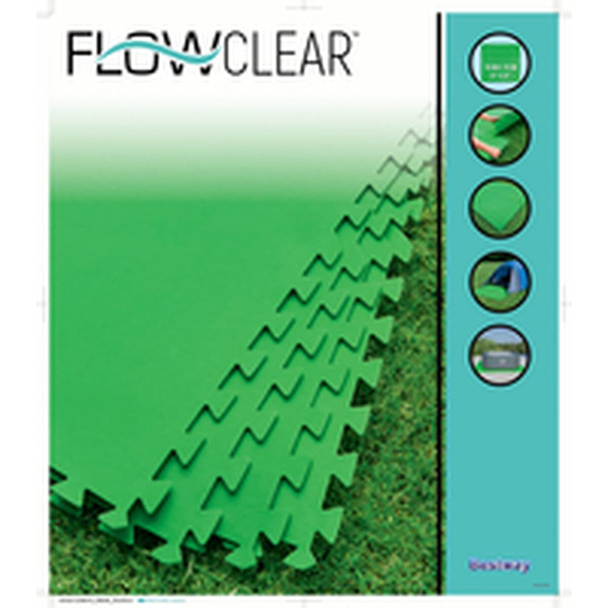 Bestway Suelo Piscina Foam Verde 9 Piezas 78x78 cm Jardin 58636 - Image 8