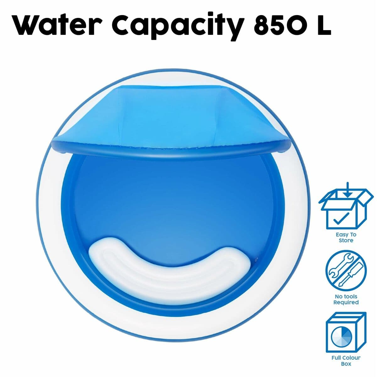 Bestway Uppblåsbar Pool 2 Kammare Parasoll 241x241x140 cm +6 År Trädgård 54337 - Image 15