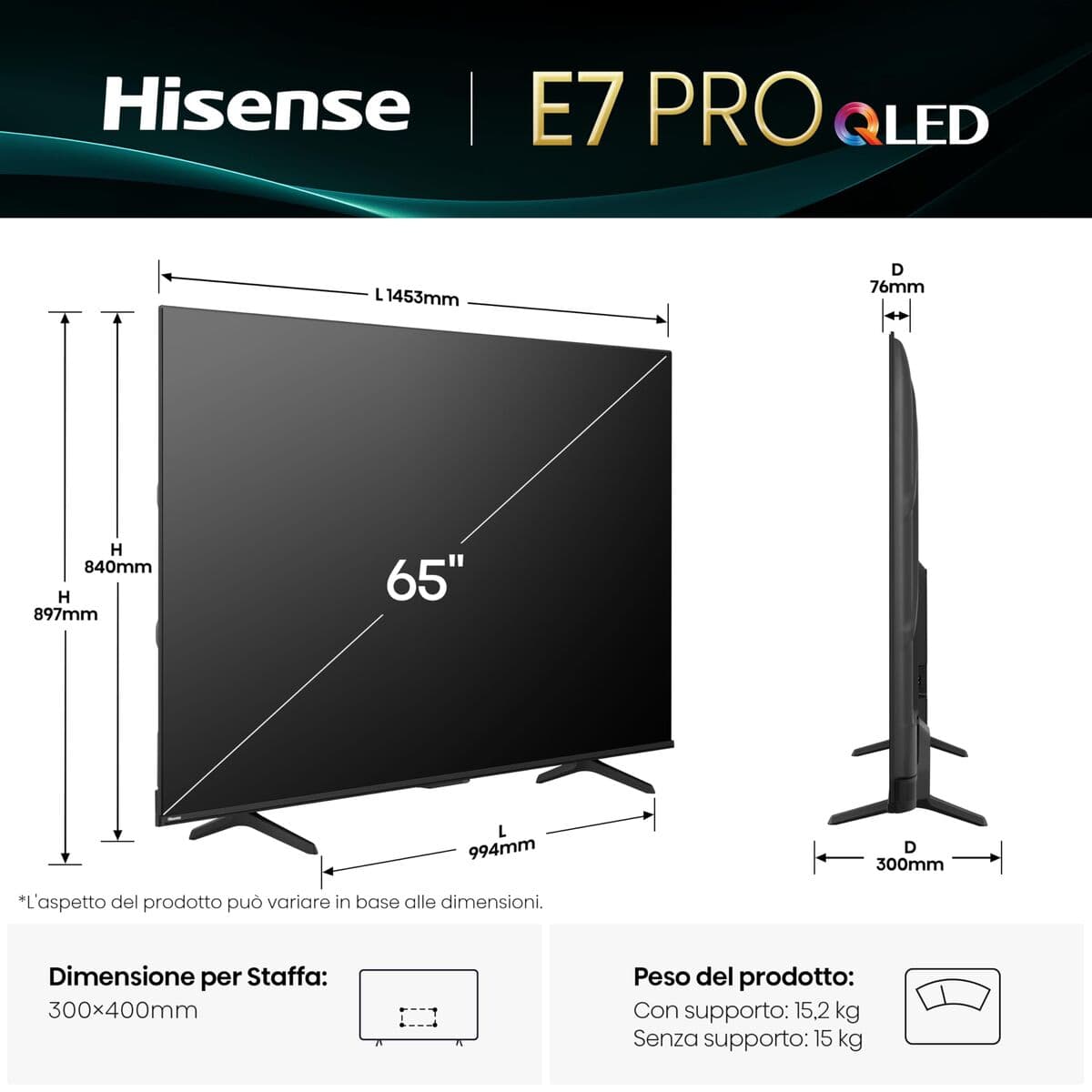 Smart TV Hisense 65E7Q PRO 4K Ultra HD 65" LED HDR D-LED QLED (Restauriert D) - Image 2