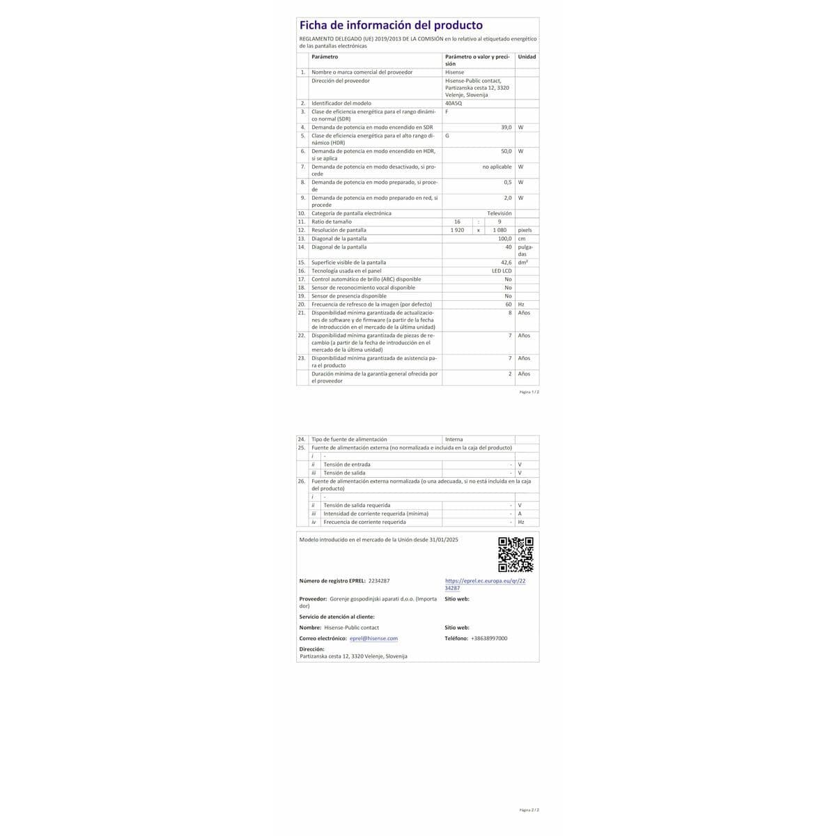 Smart TV Hisense 40A5Q 40" Full HD HDR HDR10 QLED - Image 19