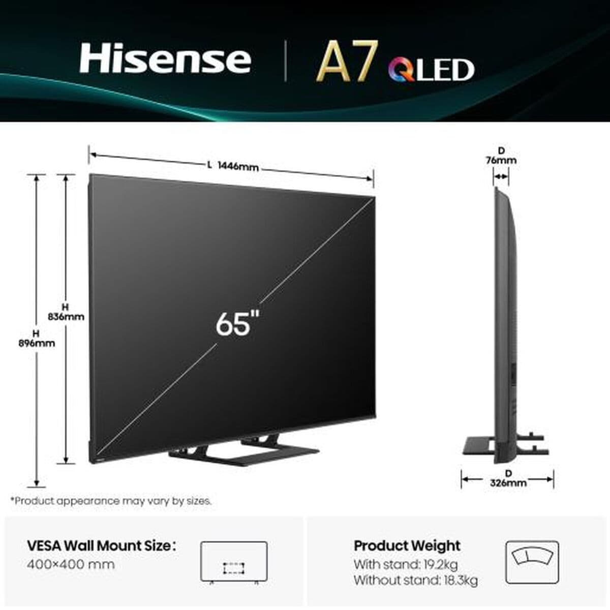 Smart TV Hisense 65A7Q 65" 4K Ultra HD LED HDR D-LED QLED - Image 2
