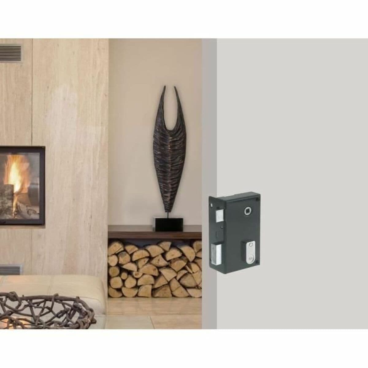 Cerradura de sobreponer Yale Caqui Acero Puertas Vertical - Image 3