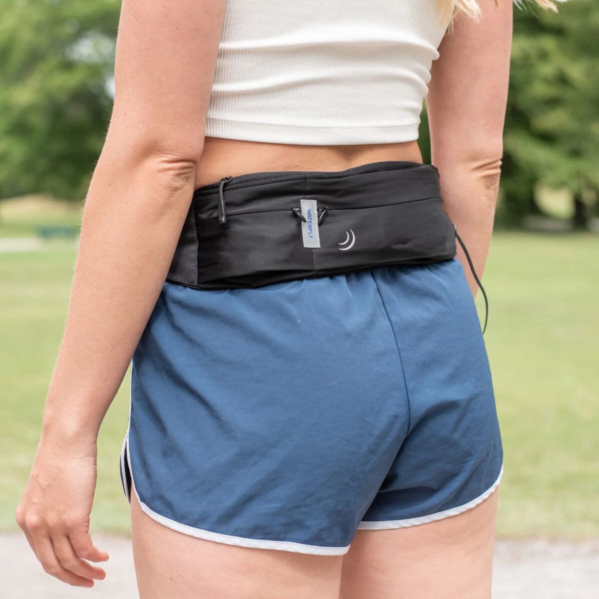 Waterfly Bauchtasche Running Sport 3.0 Schwarz Unisex Lycra 1L mit Reflektoren - Image 7