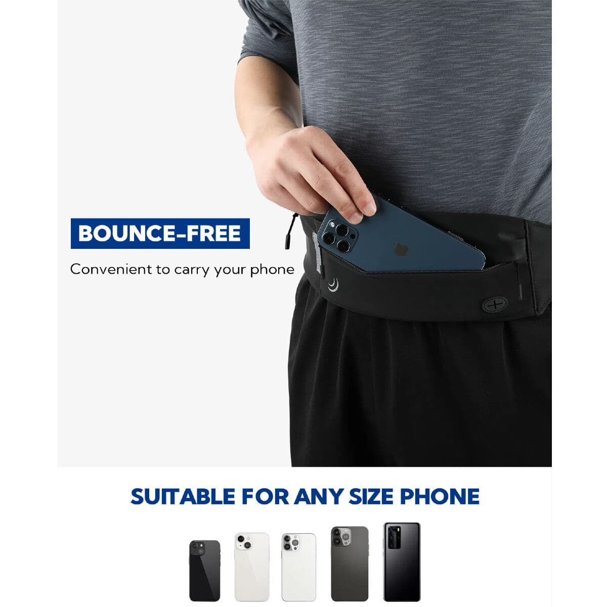 Waterfly Bauchtasche Running Sport 3.0 Schwarz Unisex Lycra 1L mit Reflektoren - Image 15