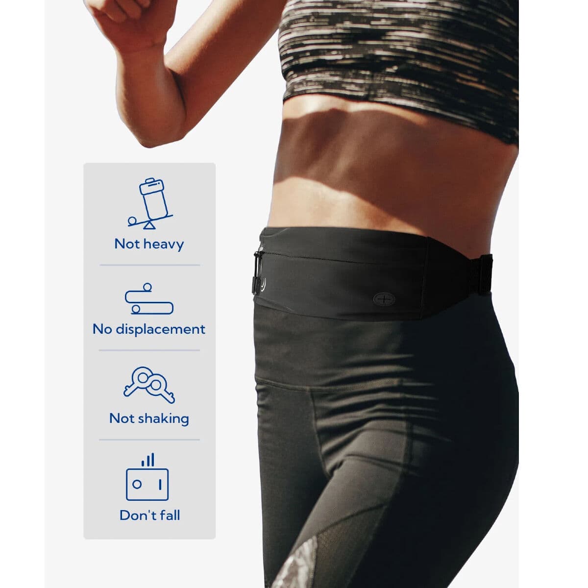 Waterfly Bauchtasche Running Sport 3.0 Schwarz Unisex Lycra 1L mit Reflektoren - Image 16