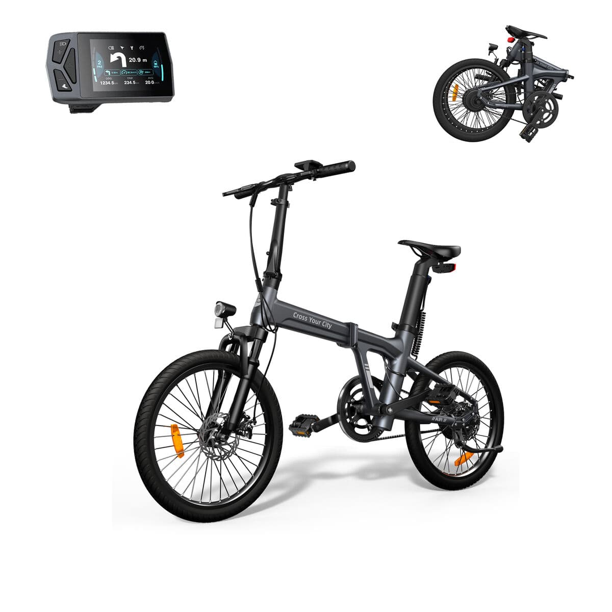 Elektriskais Divritenis Xiaomi ADO Air 20S Pelēks 10000 mAh 20" 100 Km