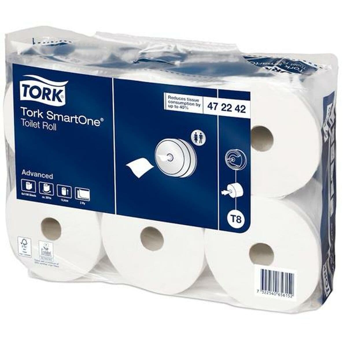 Toilettenpapierrollen Tork SmartOne T8 207 m 6 Stücke