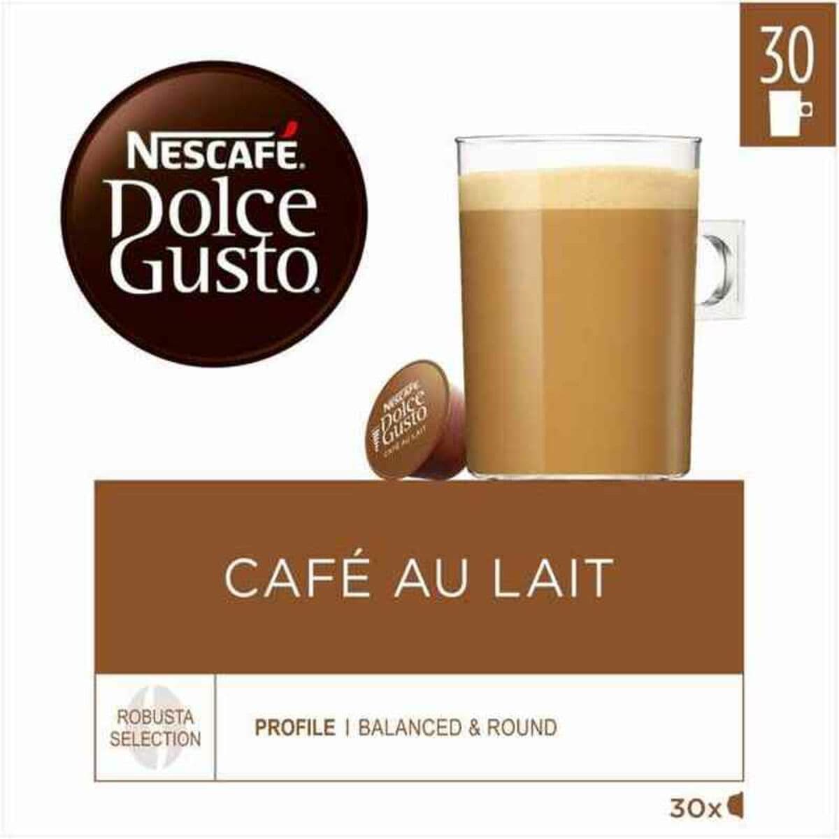 Cápsulas de Café Nescafé Dolce Gusto Cafe Au Lait 1 unidad 30 unidades - Image 2