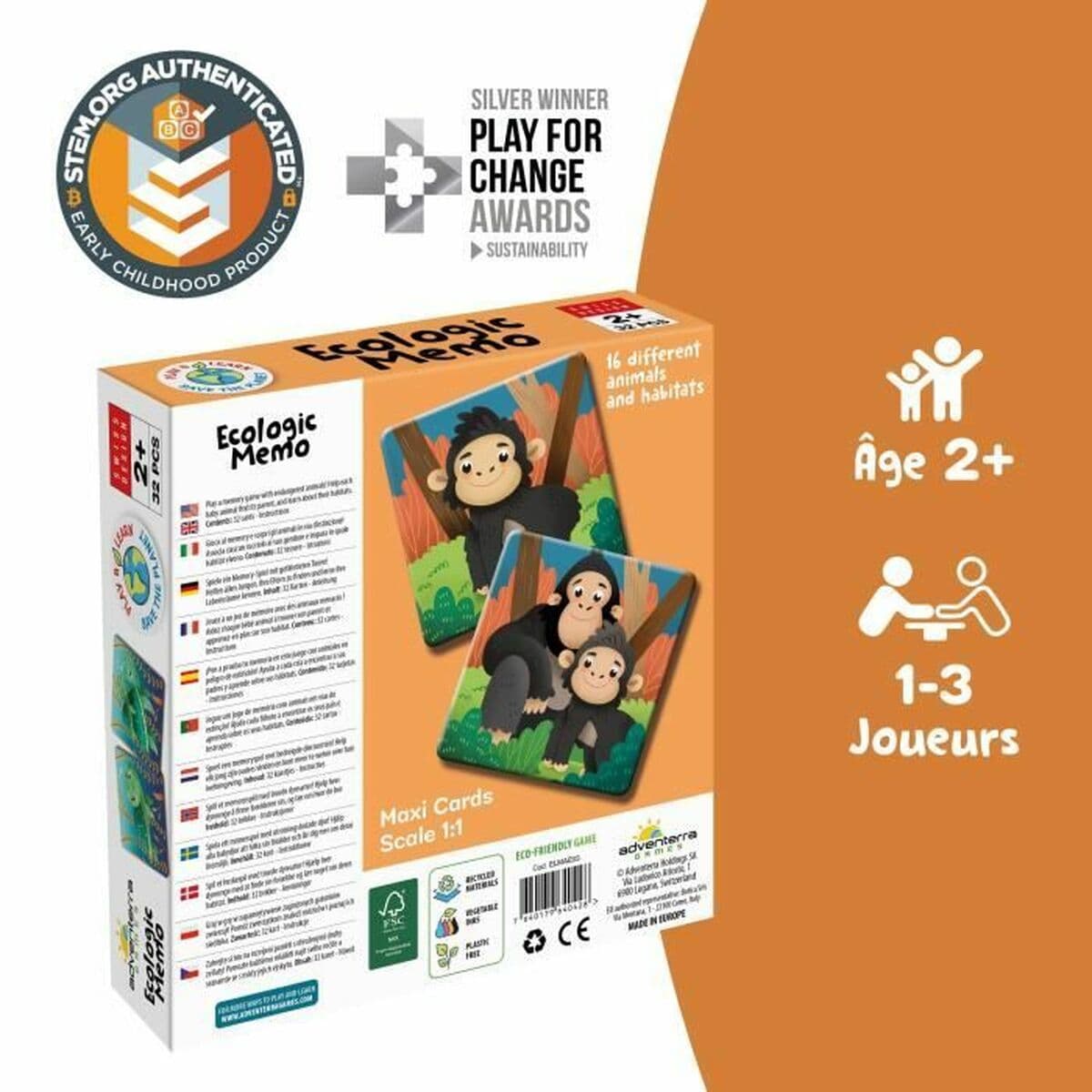 Juego Educativo Adventerra Memo Ecológico Animales en Peligro - Image 5