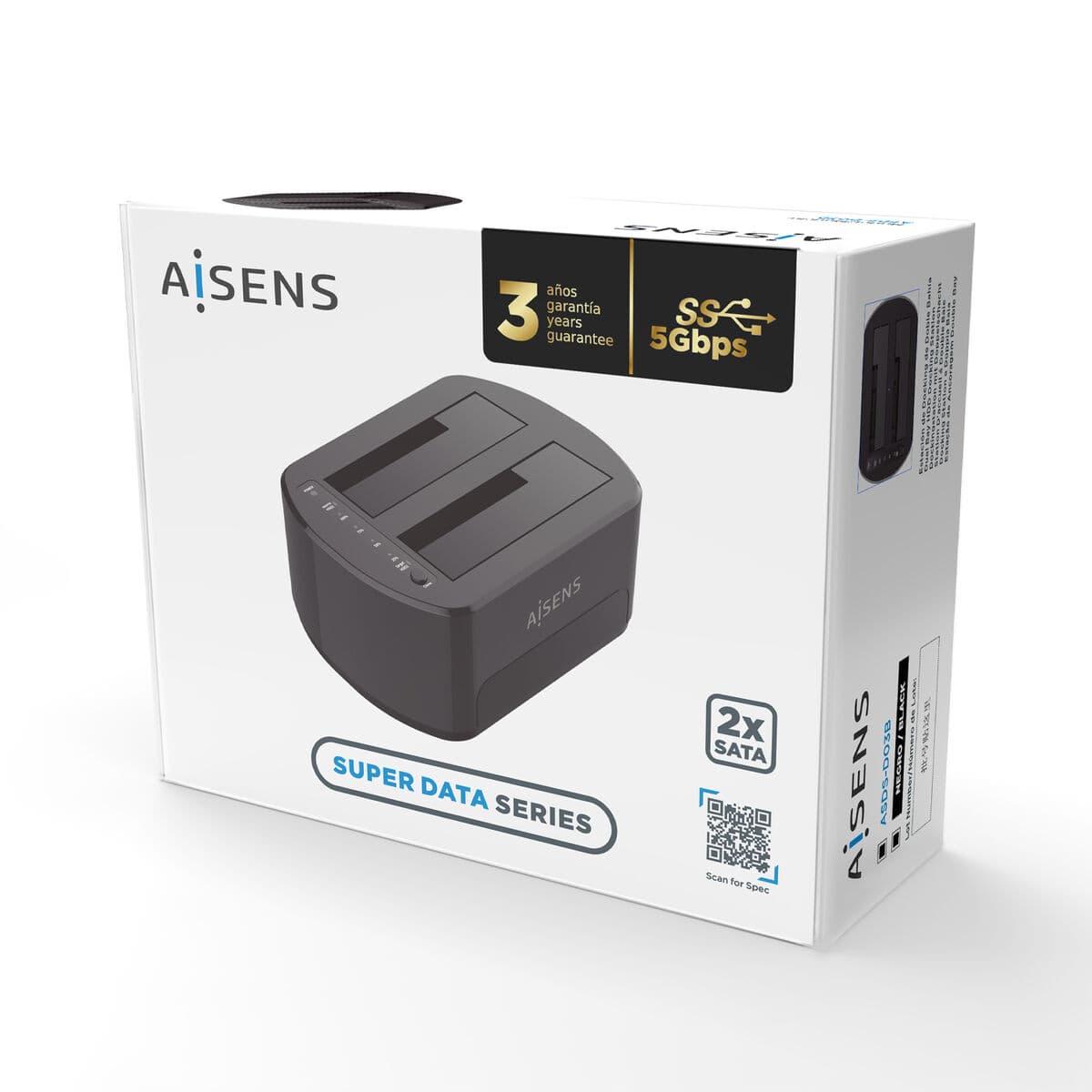 Base de carga Aisens ASDS-D03B Negro - Image 2