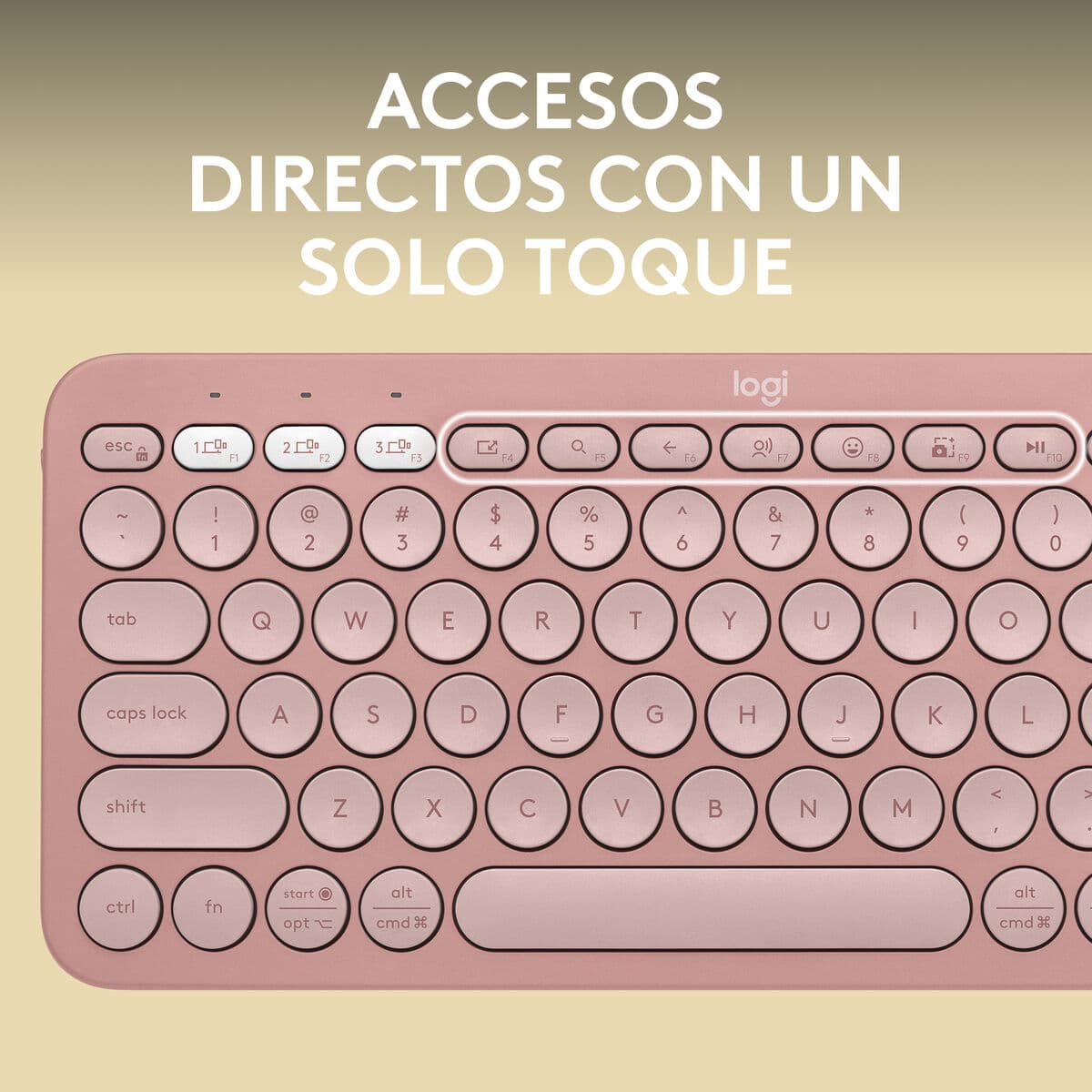 Clavier sans fil Logitech K380s Rose Espagnol Qwerty - Image 3