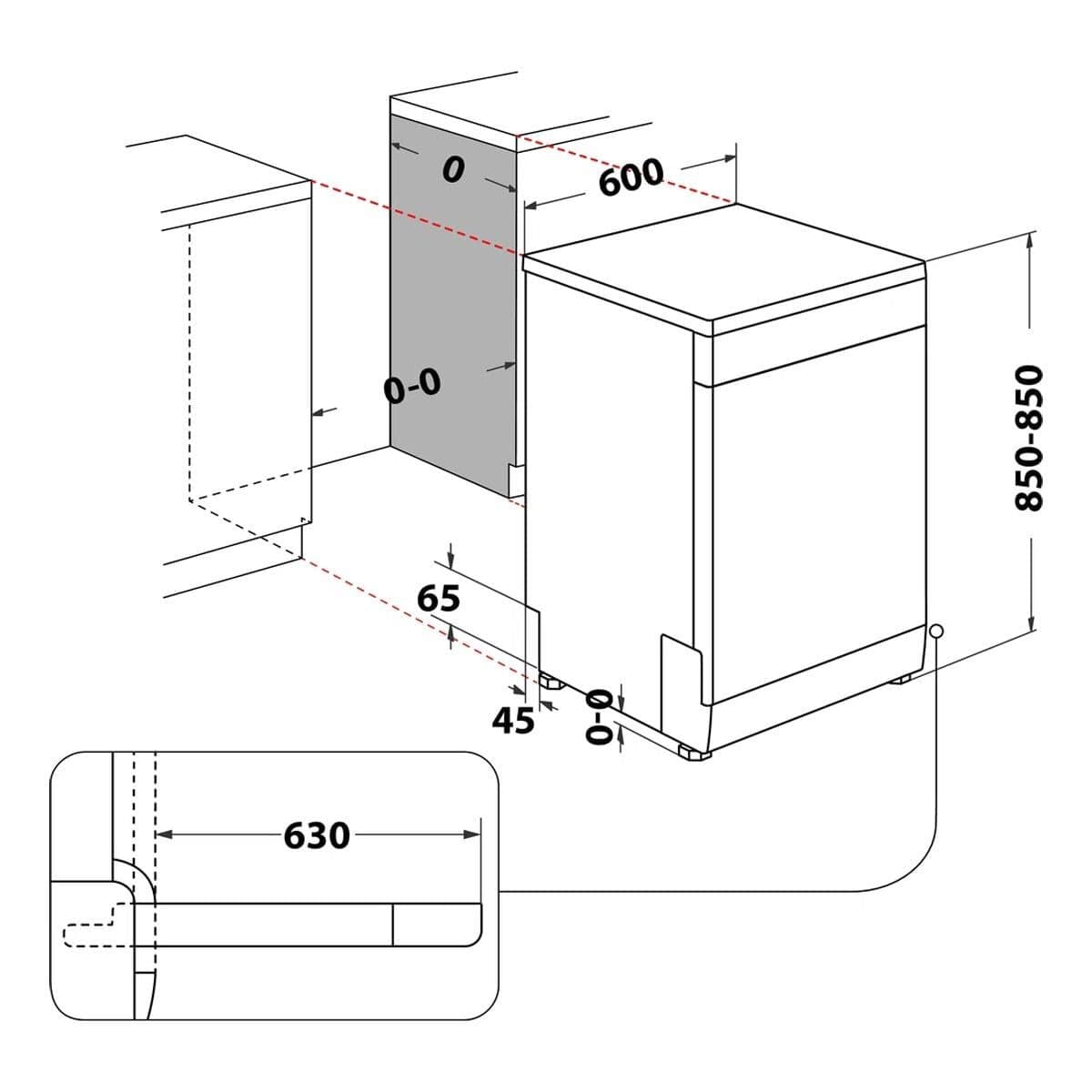 Nõudepesumasin Whirlpool Corporation W7FHS41 Valge Must 60 cm (Renoveeritud C) - Image 6