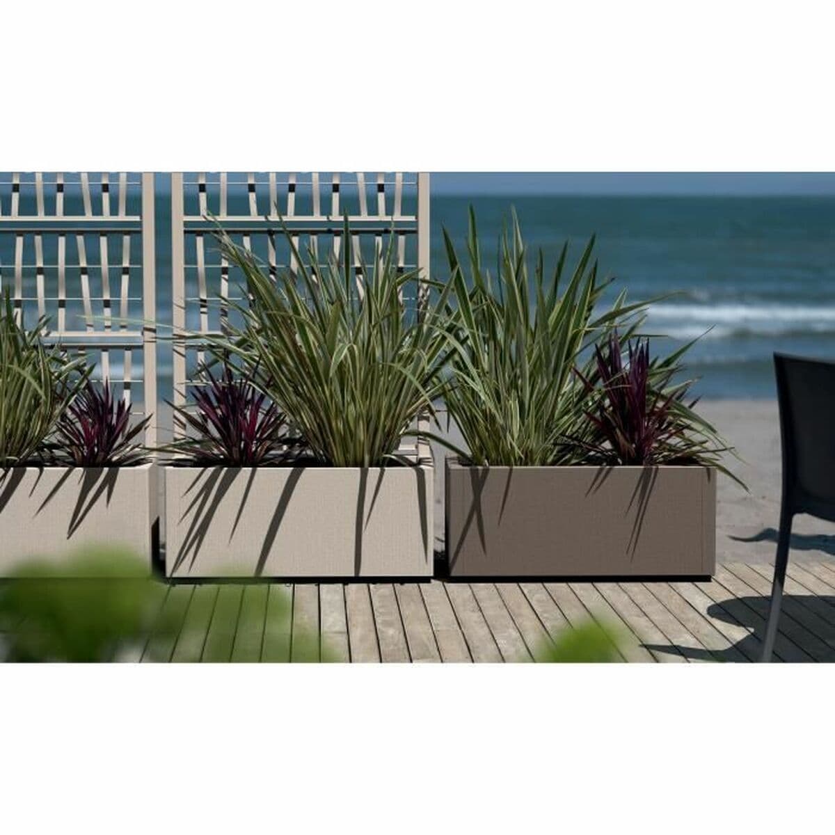 Blumentopf Starwax rechteckig 80 cm Braun - Image 2