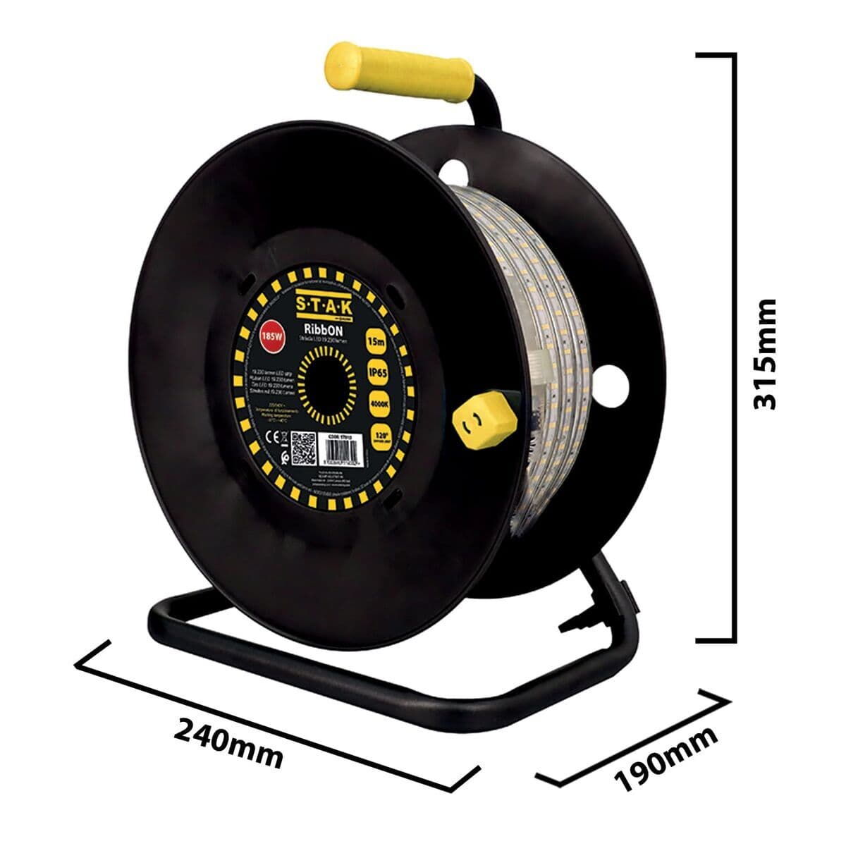 LED-Leisten Stak 185 W 15 m LED Leicht 4000 K Schwarz Durchsichtig - Image 5