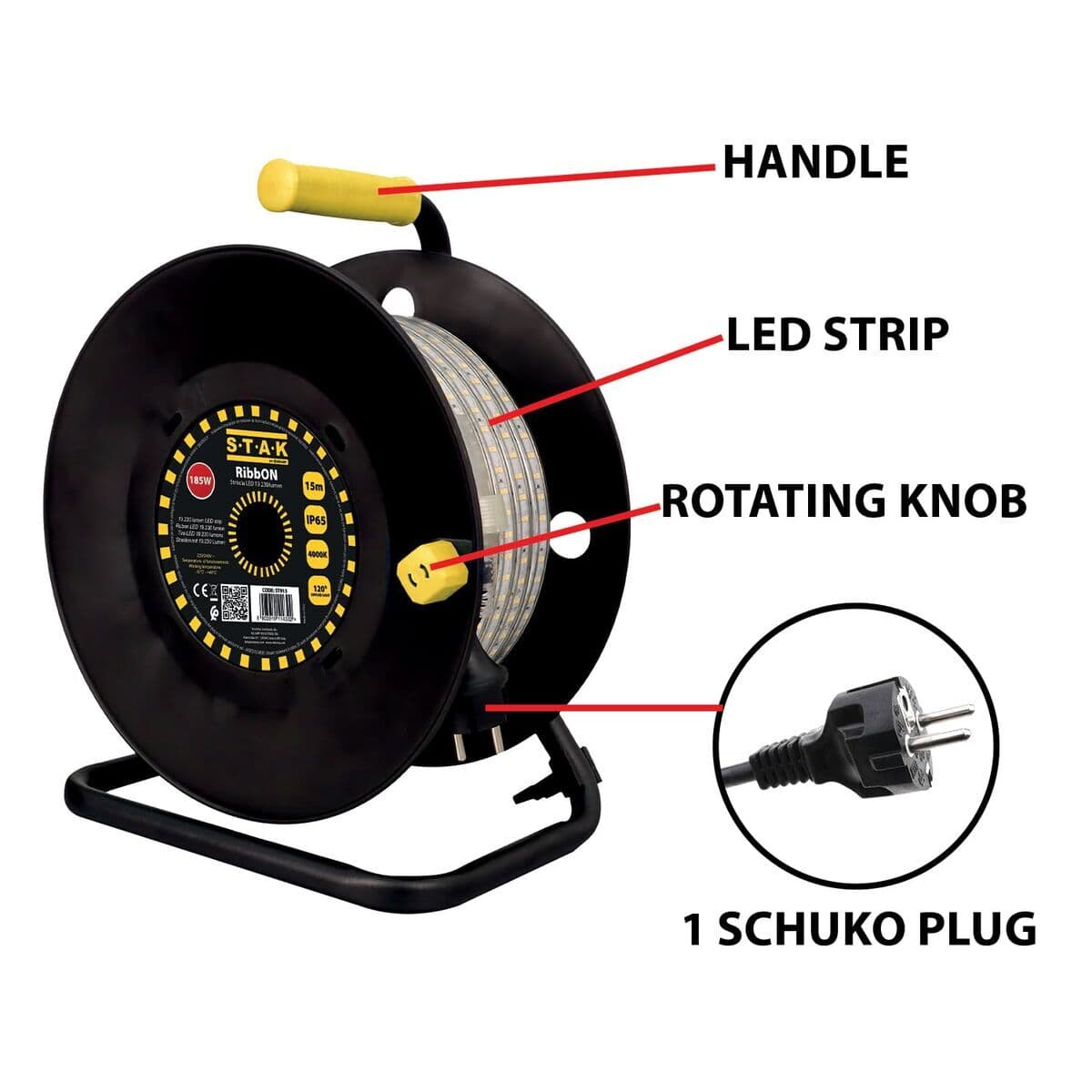 LED-Leisten Stak 185 W 15 m LED Leicht 4000 K Schwarz Durchsichtig - Image 6