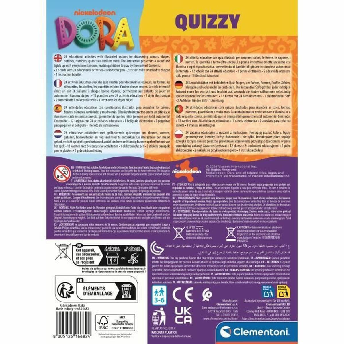 Juego Educativo Clementoni Dora Quizzy - Image 2