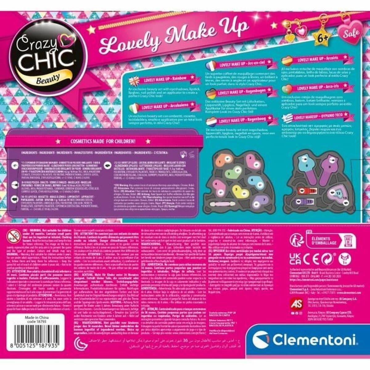 Sminkset för barn Clementoni Crazy Chic Beauty Lovely Make up Multicolour - Image 5