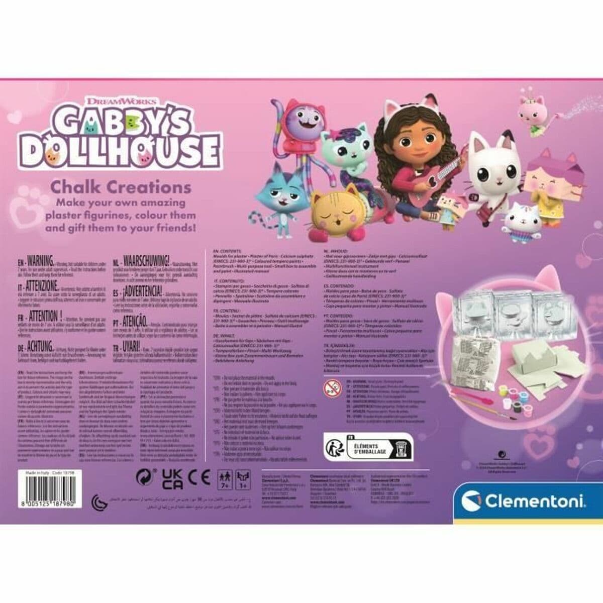 Pasta de modelar Clementoni Gabby´s Dollhouse Chalk Creation Rosa - Image 6