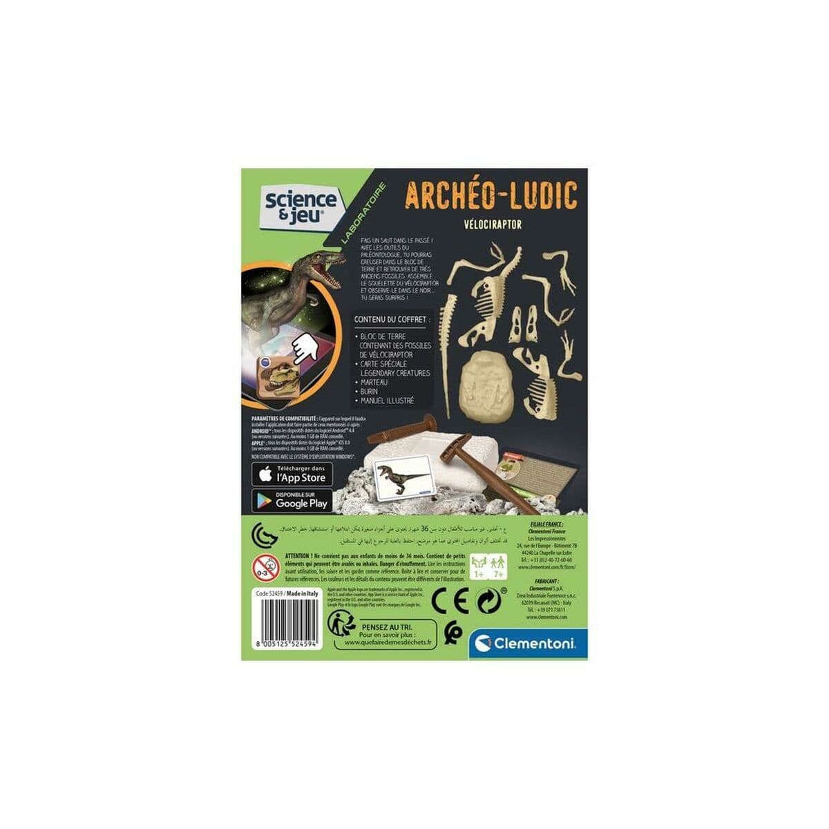 Dinosaur Clementoni Archéo Ludic Vélociraptor - Image 4