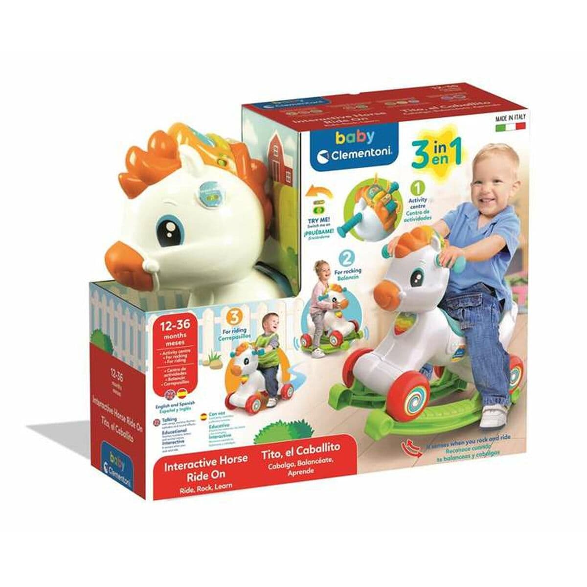 Correpasillos Clementoni Tito 54 x 46 x 18,5 cm Caballo - Image 2