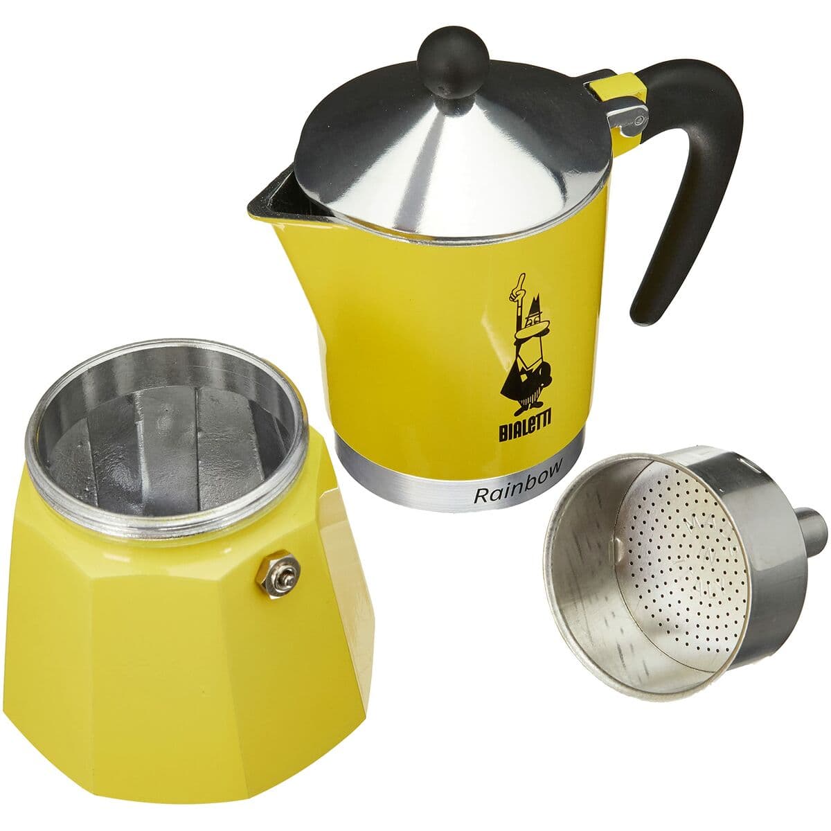 Talijanska Moka za Kavu Bialetti Rainbow Rumena Jaune Metal 6 Šalice - Image 2
