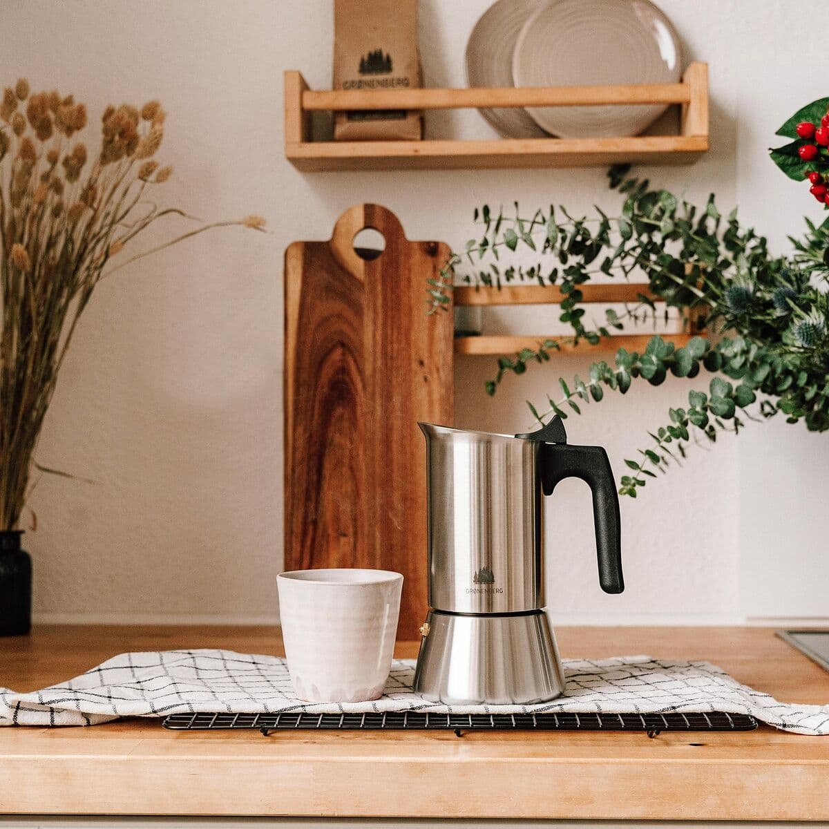 Talijanska Moka za Kavu Bialetti Srebrna Drvo Nehrđajući Čelik - Image 8