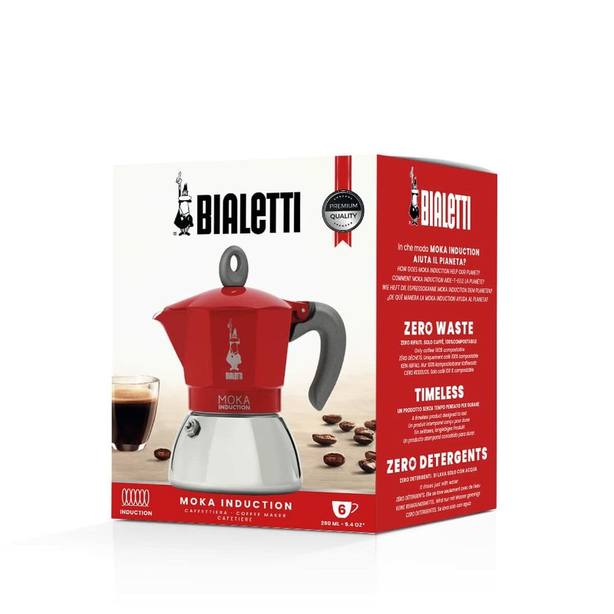 Talijanska Moka za Kavu Bialetti Moka Induction rouge Metal - Image 2
