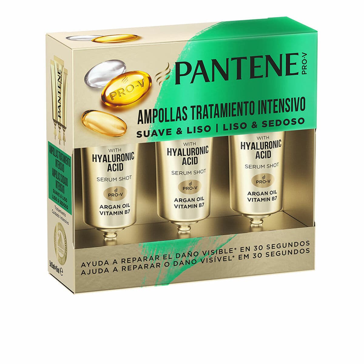 Tratamiento Capilar Alisador Pantene 30 seconds 15 ml 3 x 15 ml Ampollas