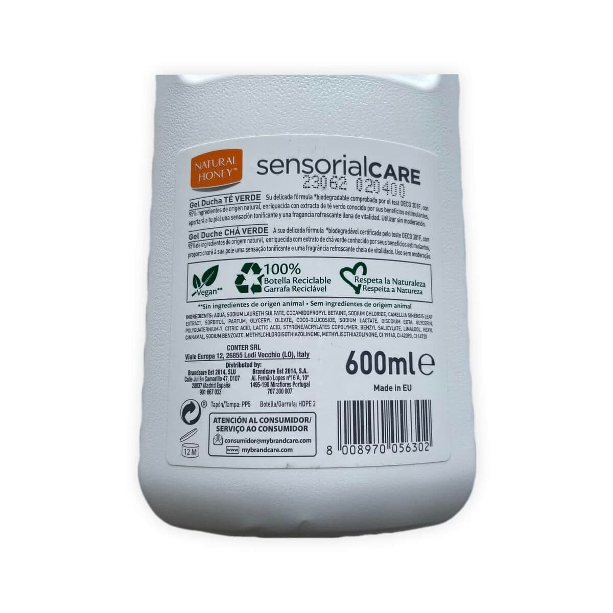 Duschgel Natural Honey TÉ VERDE 600 ml - Image 3