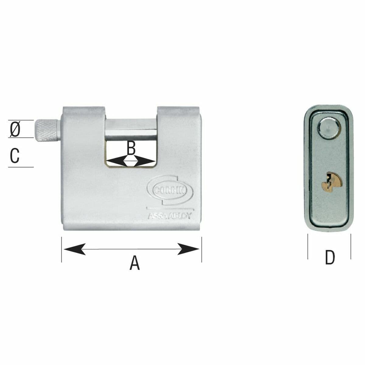 Avainriippulukko CORBIN Suorakulmainen Metalli Messinki Teräs Panssaroitu - Image 4