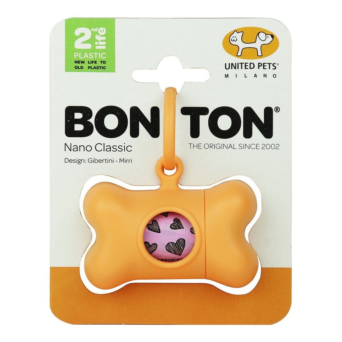 Dispensador de Bolsas para Mascotas United Pets Bon Ton Nano Classic Perro Naranja Plástico reciclado (6 x 3 x 4 cm) - Image 2