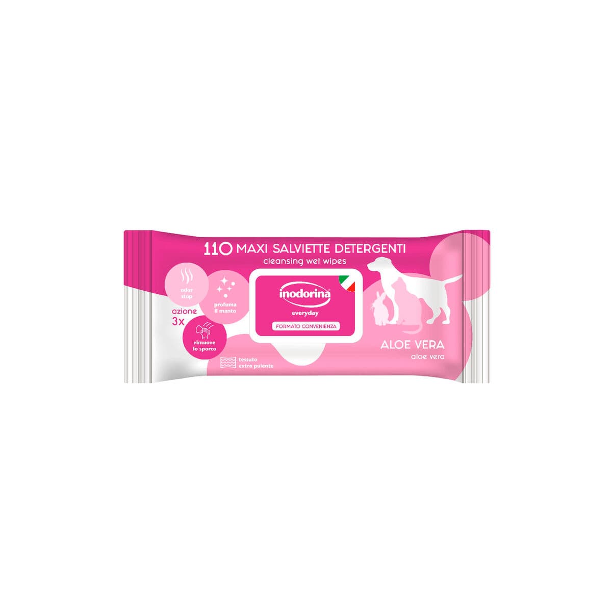 Šlapios servetėlės augintiniams Inodorina Aloe Vera Alijošius 110 Vienetai