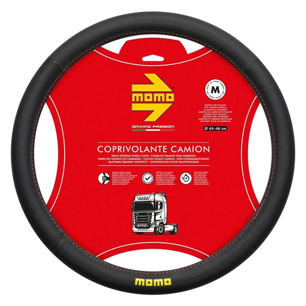 Funda para Volante MOMO MOMLSWCTEASBR Negro/Rojo Ø 44-46 cm