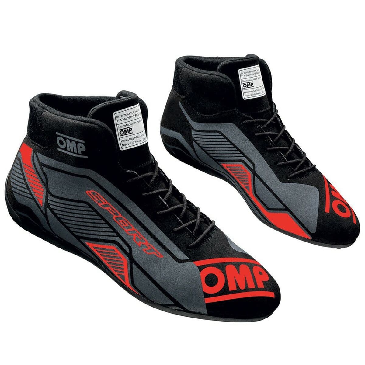 Rennstiefel OMP SPORT Schwarz/Rot 38