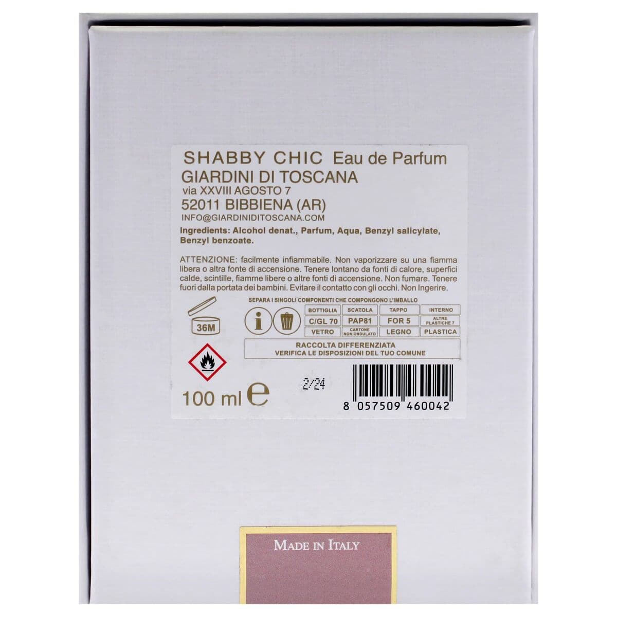 Perfume Unisex Giardini di Toscana SHABBY CHIC EDP 100 ml - Image 6