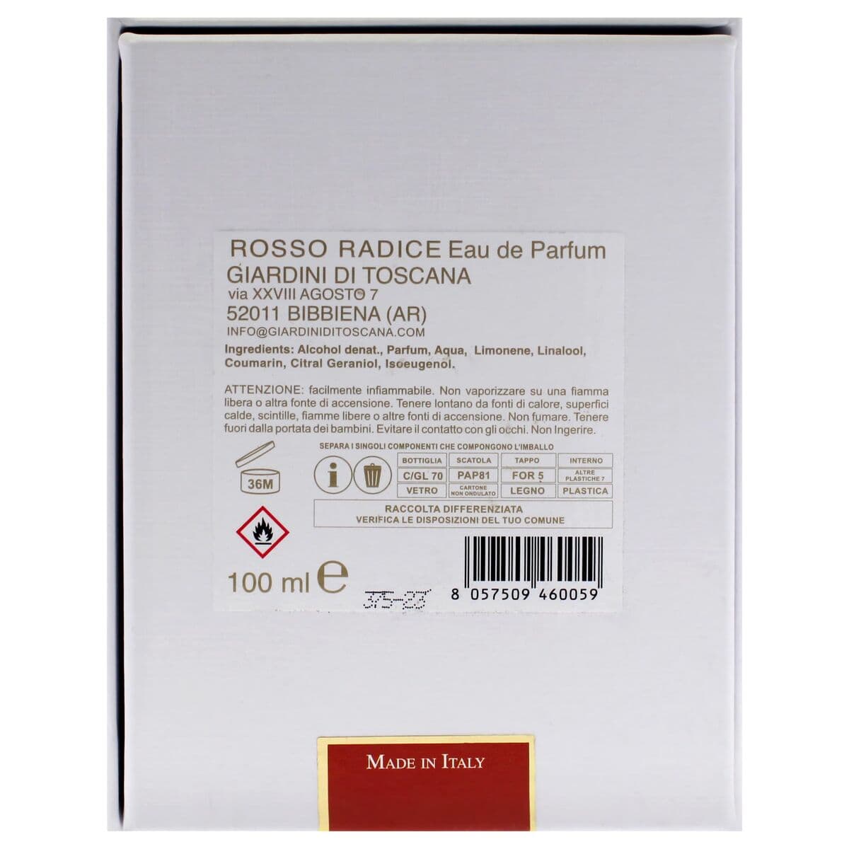 Perfume Unisex Giardini di Toscana ROSSO RADICE EDP 100 ml - Image 6