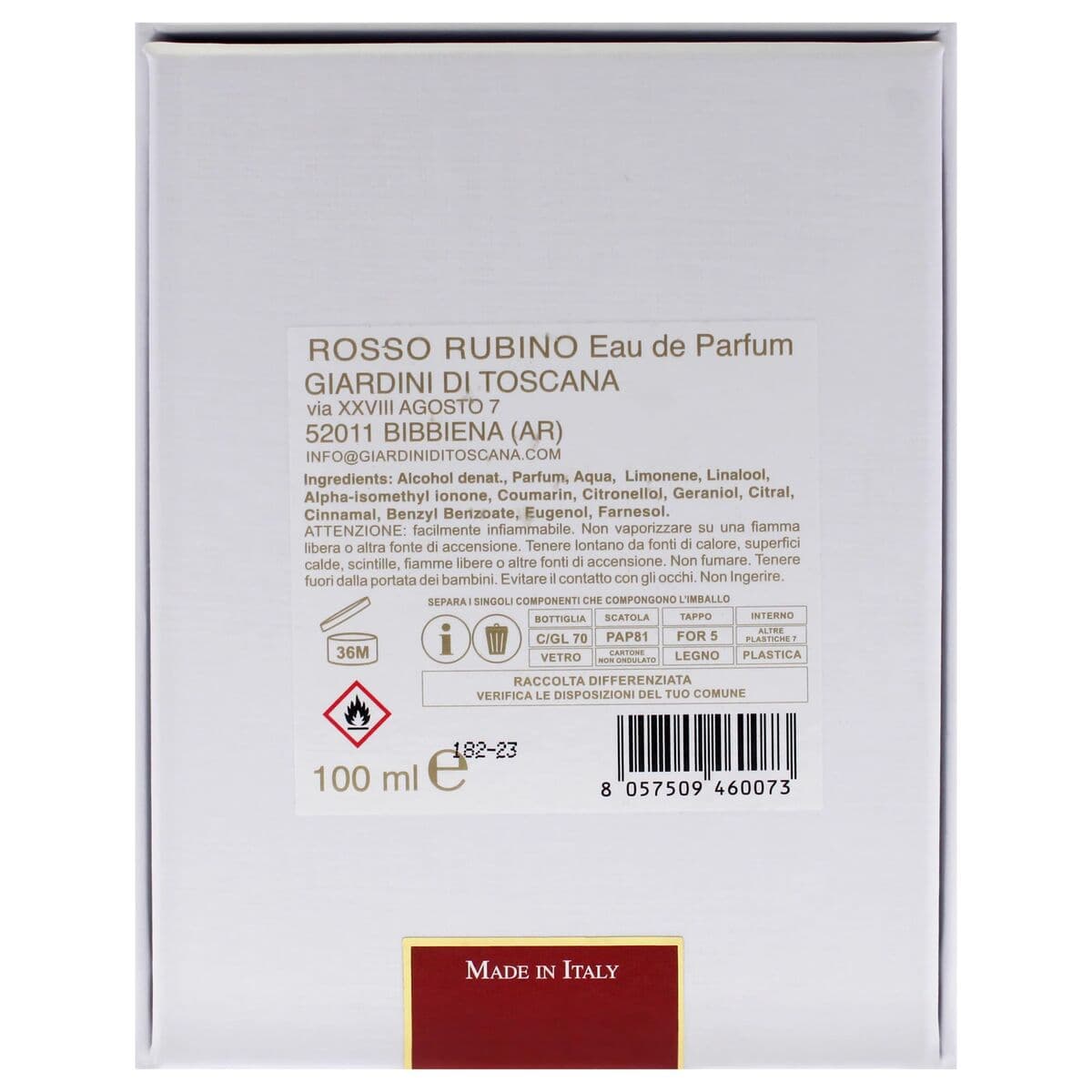 Unisex-Parfüm Giardini di Toscana ROSSO RUBINO EDP 100 ml - Image 6