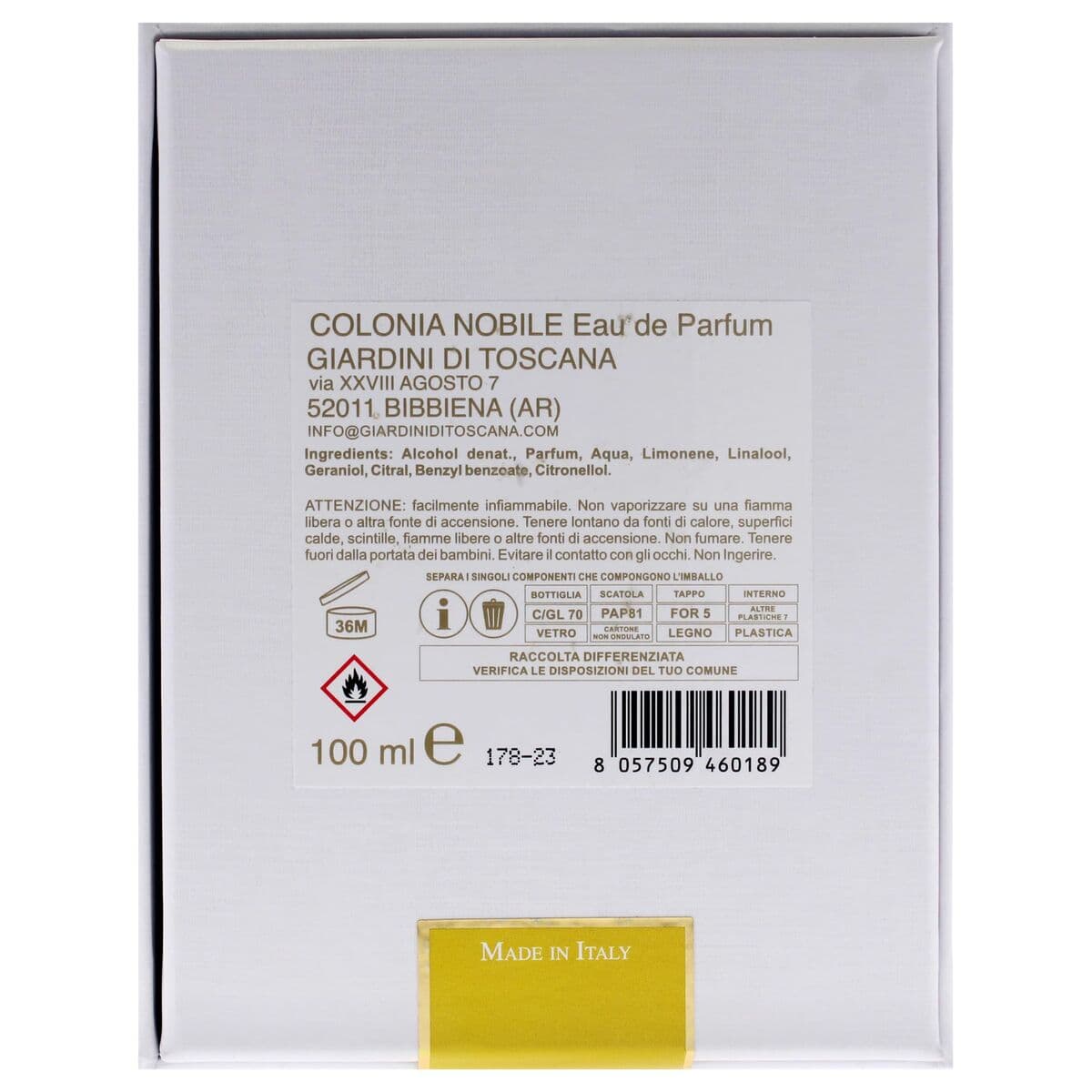 Unisex-Parfüm Giardini di Toscana COLONIA NOBILE EDP 100 ml - Image 6