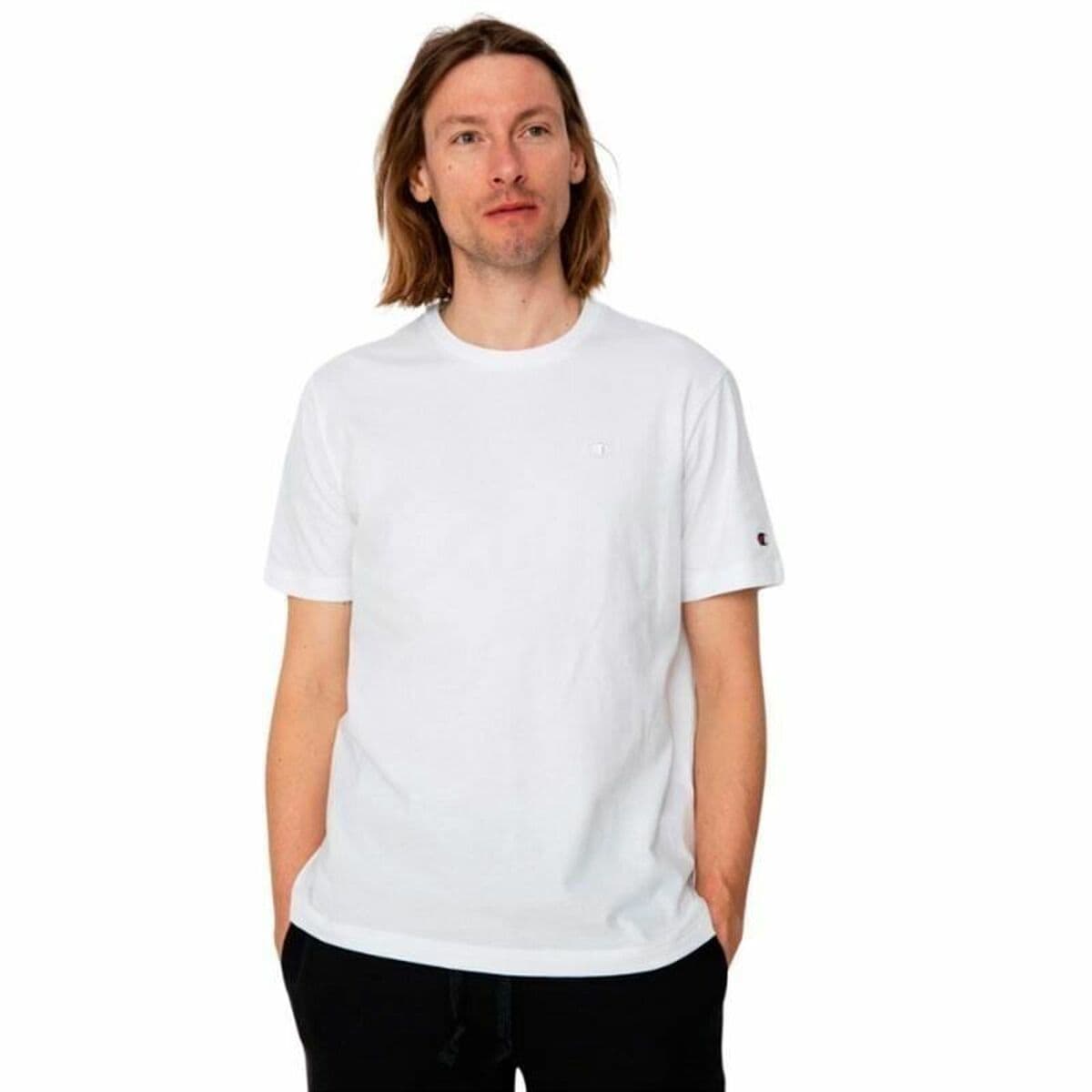 Camiseta de Manga Corta Hombre Champion Crewneck Blanco