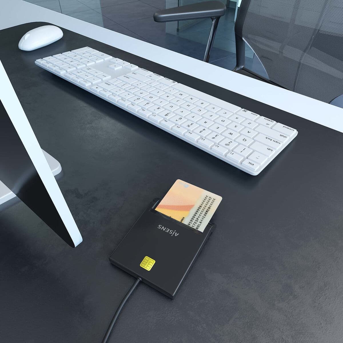 Externes Kartenlesegerät DNI Aisens ASCR-SN06-BK Schwarz - Image 8