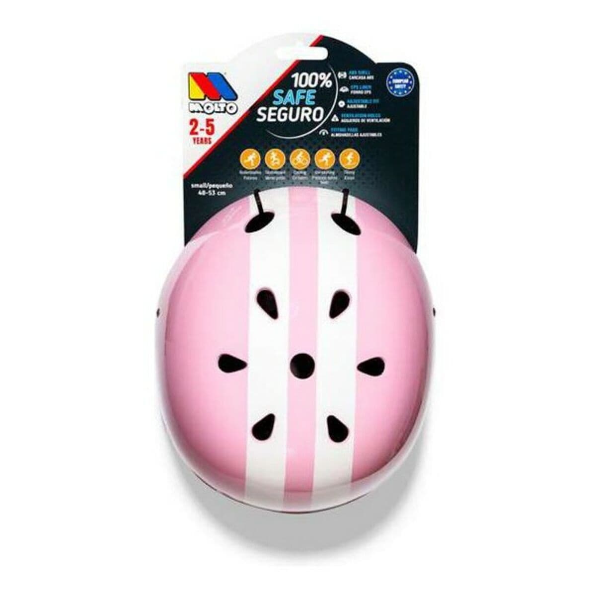 Casco Infantil Moltó Rosa Blanco 48-53 cm - Image 4