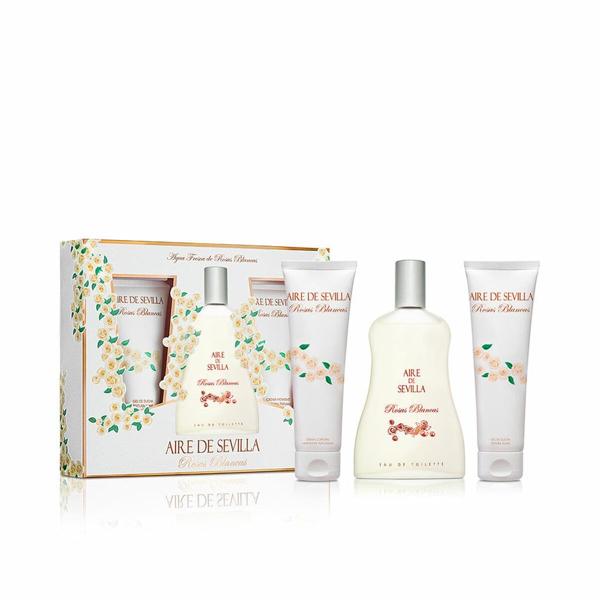 Set de Perfume Mujer Aire de Sevilla Rosas Blancas 3 Piezas