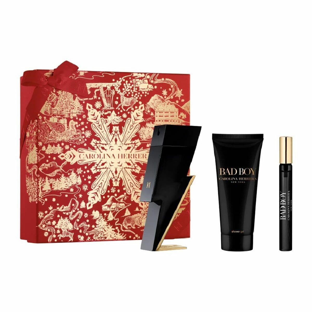 Set de Perfume Hombre Carolina Herrera BAD BOY EDT 3 Piezas