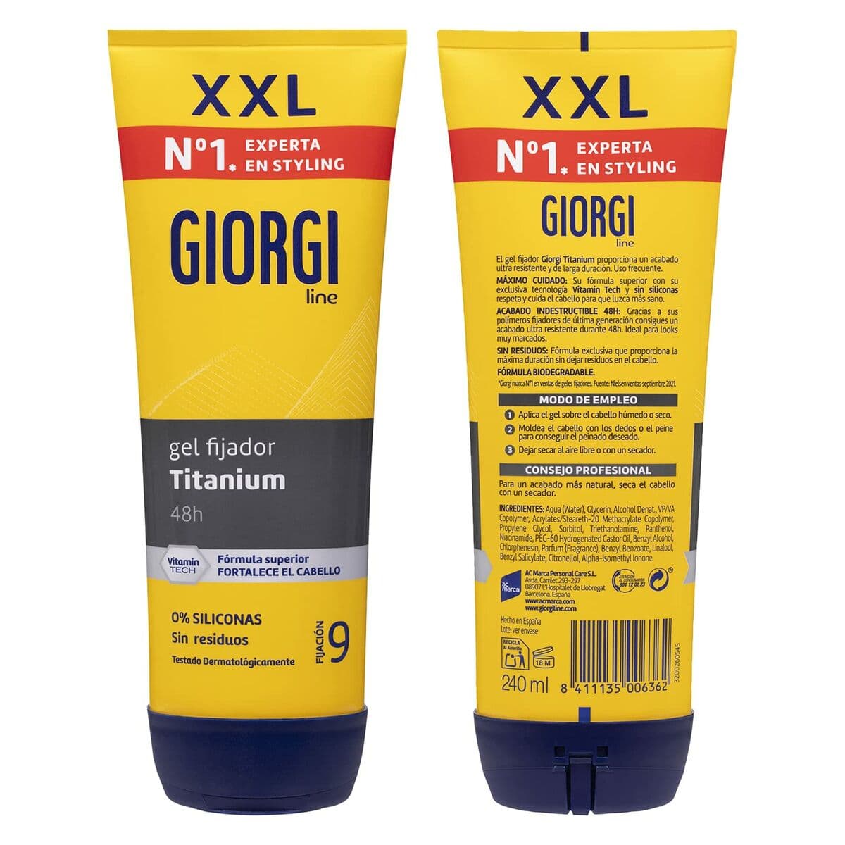Stiliseerimisgeel Giorgi Nº9 Absolute Titanium 240 ml - Image 4